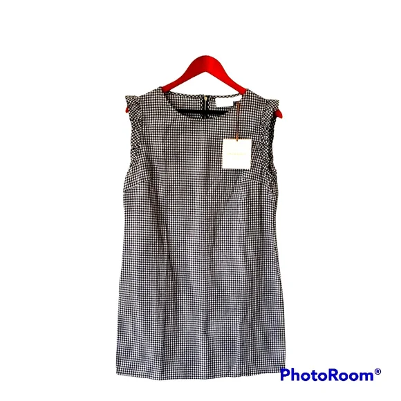 black high-neck asymmetric belted a-line dress Asymmetrical Belted Dress – Lake + Linen Boutique main image 1